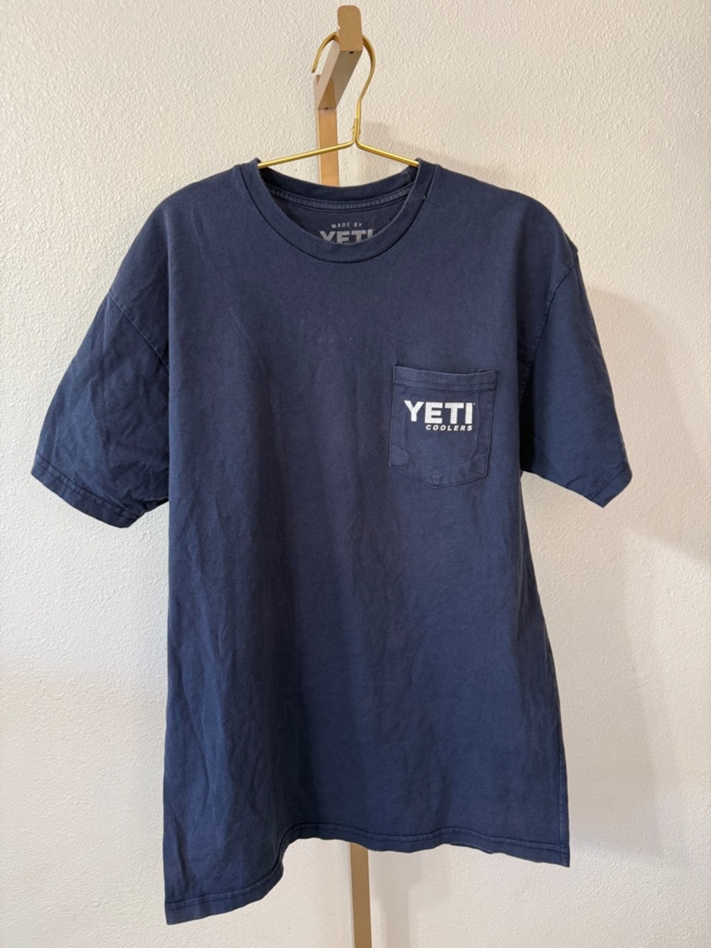 Yeti Navy Blue Tee with White Logo-large